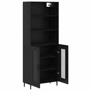 Highboard 2 τμχ. Μαύρη Οξυά 69,5 x 32,5 x 180 εκ