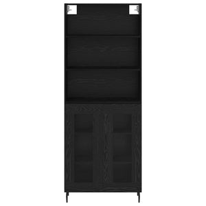 Highboard 2 τμχ. Μαύρη Οξυά 69,5 x 32,5 x 180 εκ