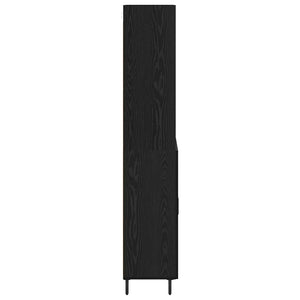 Highboard 2 τμχ. Μαύρη Οξυά 69,5 x 32,5 x 180 εκ