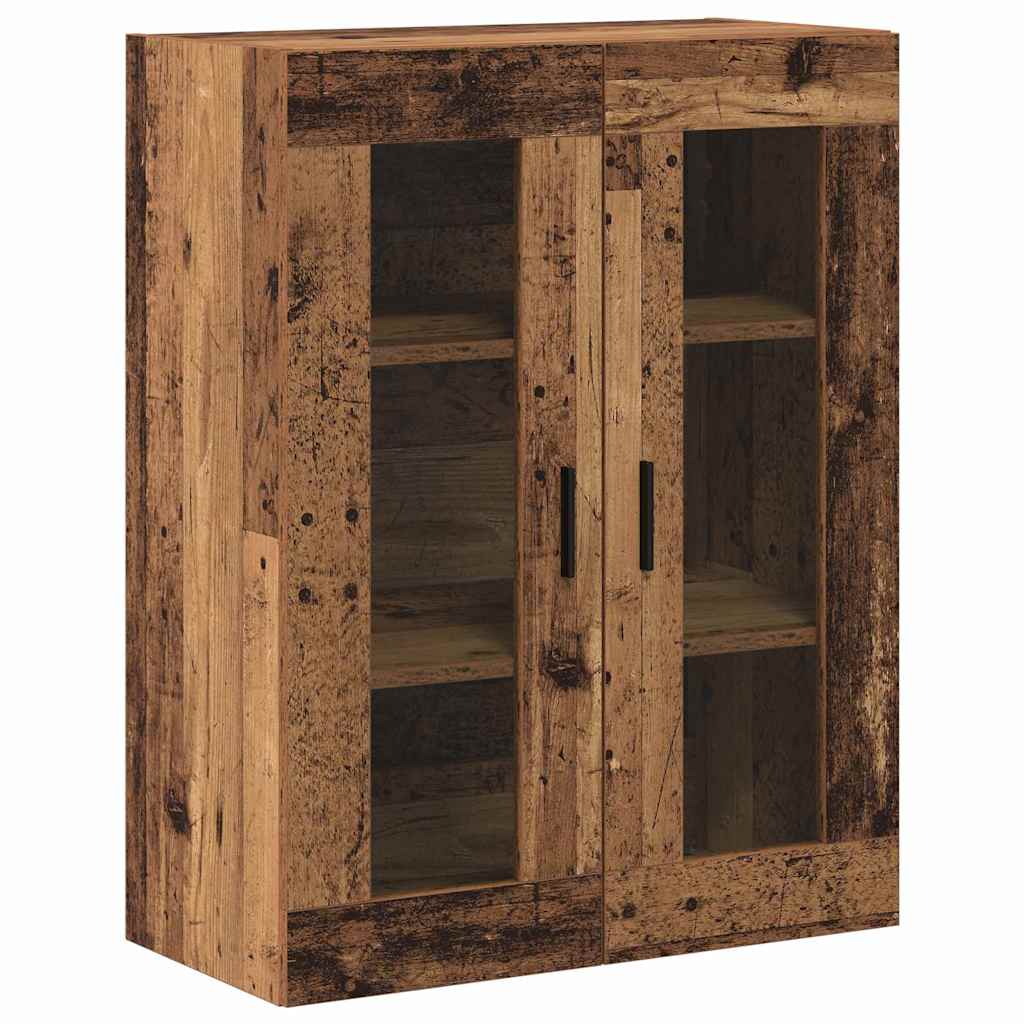 Highboard 2 pcs Παλιό ξύλο Σύνθετο Ξύλο και Γυαλί - Pakobazaar