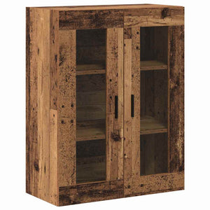 Highboard 2 pcs Παλιό ξύλο Σύνθετο Ξύλο και Γυαλί - Pakobazaar