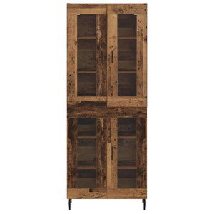 Highboard 2 pcs Παλιό ξύλο Σύνθετο Ξύλο και Γυαλί - Pakobazaar