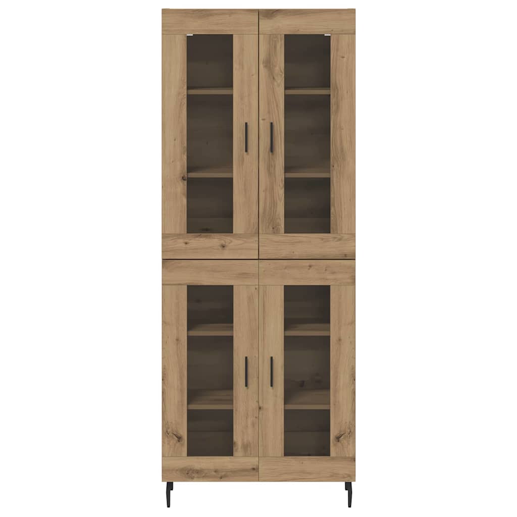 Highboard 2 pcs Artisan Oak Σύνθετο Ξύλο και Γυαλί
