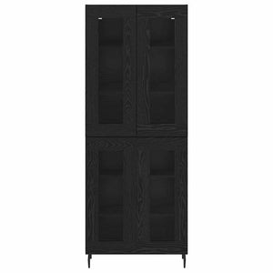 Highboard 2 τμχ. Μαύρη Οξυά 69,5 x 34 x 180 εκ.