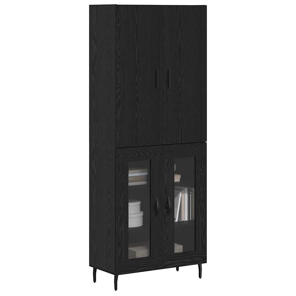 Highboard 2 pcs Artisan Oak Σύνθετο Ξύλο και Γυαλί