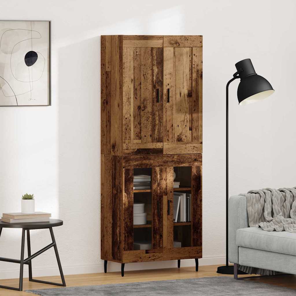 Highboard 2 pcs Παλιό ξύλο Επεξεργασμένο ξύλο
