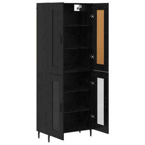 Highboard 2 τμχ. Μαύρη Οξυά 69,5 x 34 x 180 εκ.