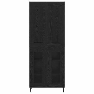 Highboard 2 τμχ. Μαύρη Οξυά 69,5 x 34 x 180 εκ.