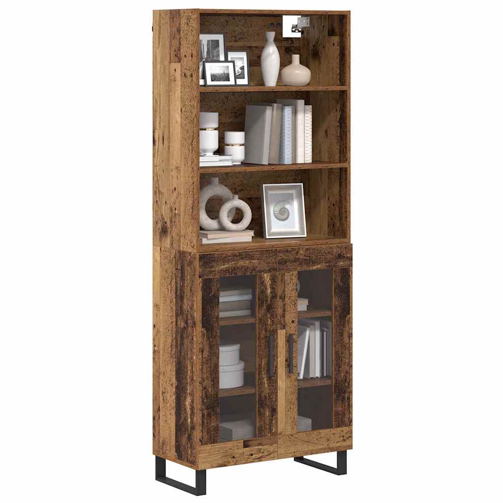 Highboard 2 pcs Παλιό ξύλο Επεξεργασμένο ξύλο