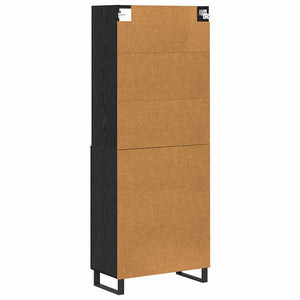 Highboard Μαύρη Οξυά 69,5 x 34 x 180 εκ. Επεξεργασμένο ξύλο - Pakobazaar