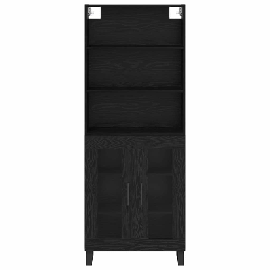 Highboard Μαύρη Οξυά 69,5 x 34 x 180 εκ. Επεξεργασμένο ξύλο - Pakobazaar