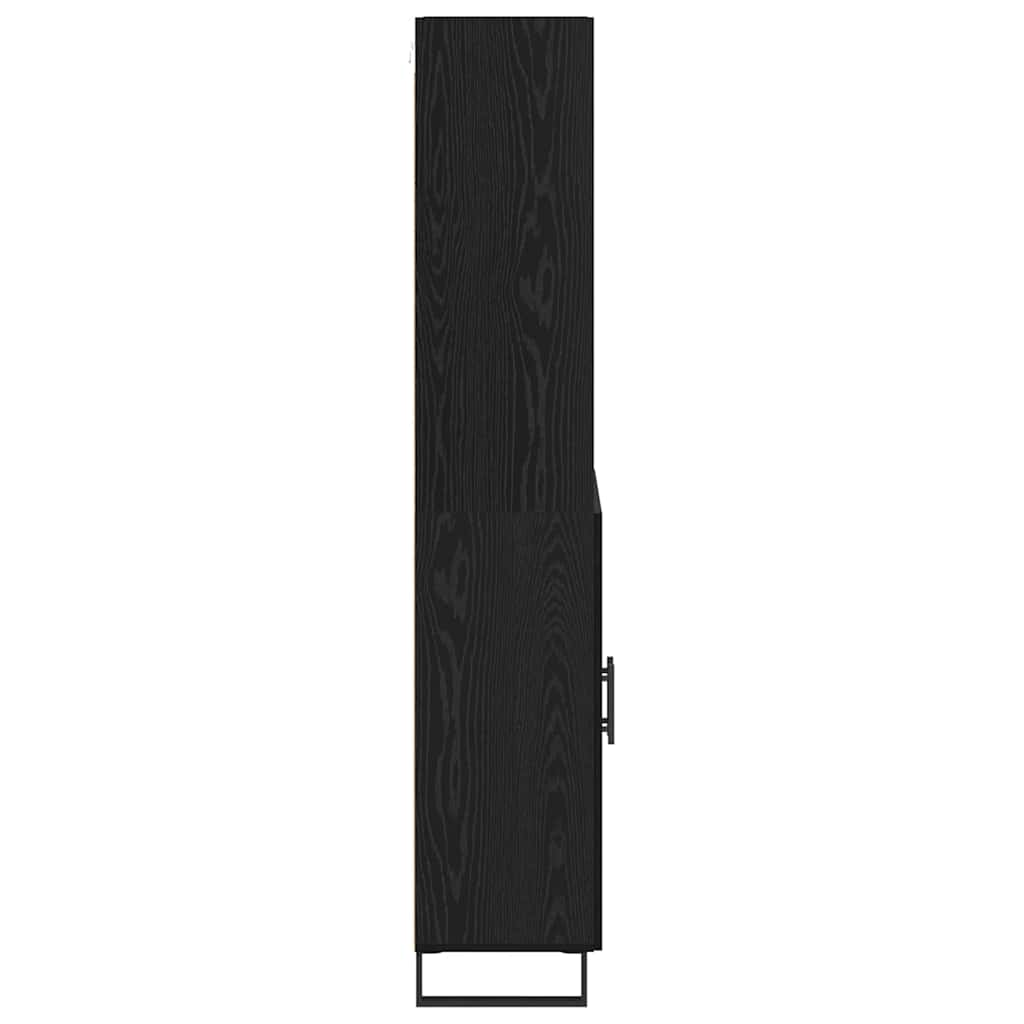 Highboard Μαύρη Οξυά 69,5 x 34 x 180 εκ. Επεξεργασμένο ξύλο - Pakobazaar