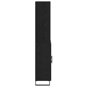 Highboard Μαύρη Οξυά 69,5 x 34 x 180 εκ. Επεξεργασμένο ξύλο - Pakobazaar