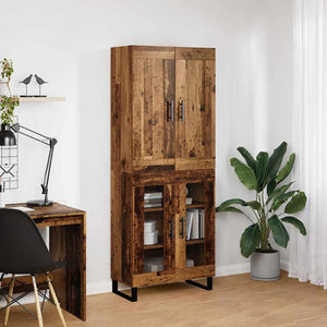 Highboard 2 τμχ. Παλιό ξύλο 69,5 x 34 x 180 εκ.