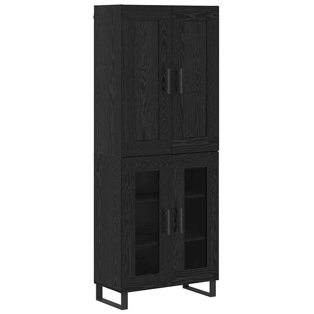 Highboard Μαύρη Οξυά 69,5 x 34 x 180 εκ. Επεξεργασμένο ξύλο - Pakobazaar