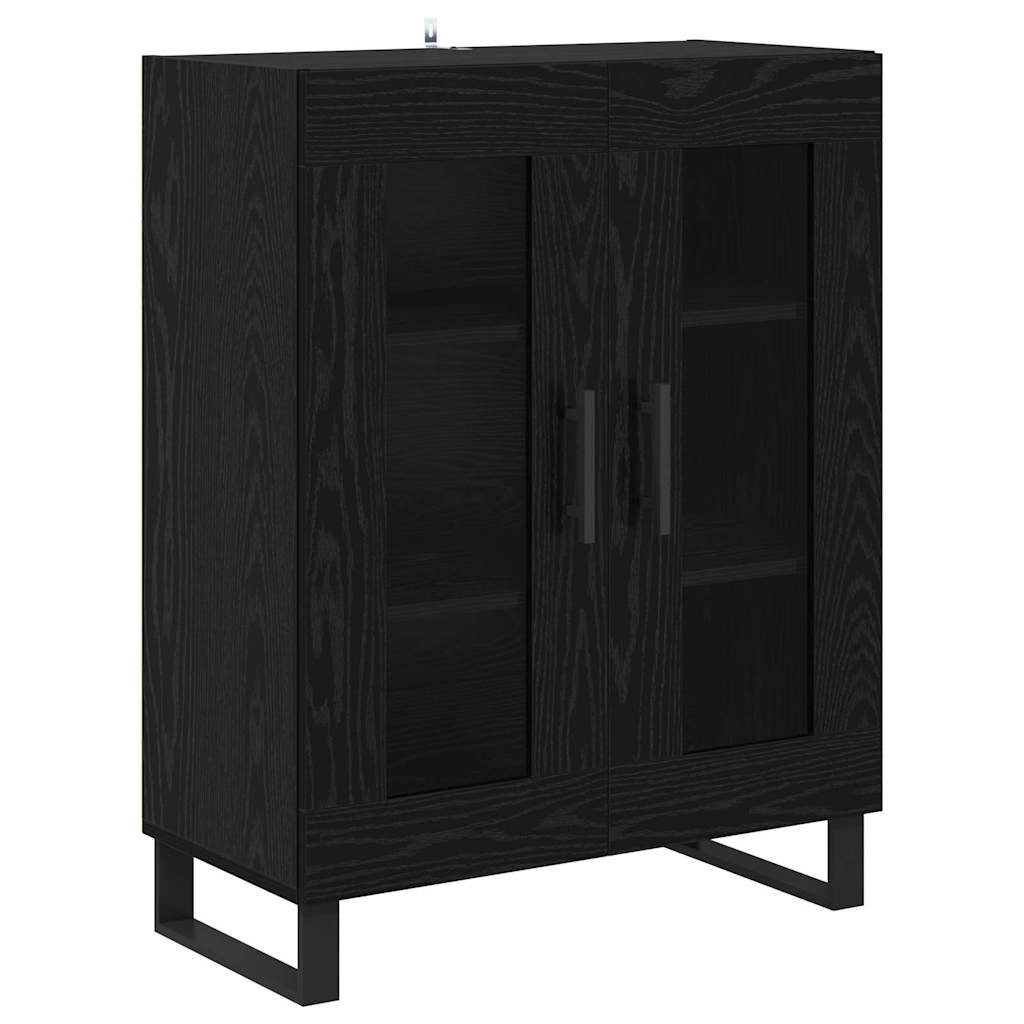 Highboard Μαύρη Οξυά 69,5 x 34 x 180 εκ. Επεξεργασμένο ξύλο - Pakobazaar