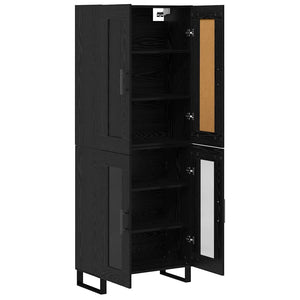 Highboard Μαύρη Οξυά 69,5 x 34 x 180 εκ. Επεξεργασμένο ξύλο - Pakobazaar