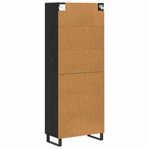 Highboard Μαύρη Οξυά 69,5 x 34 x 180 εκ. Επεξεργασμένο ξύλο - Pakobazaar