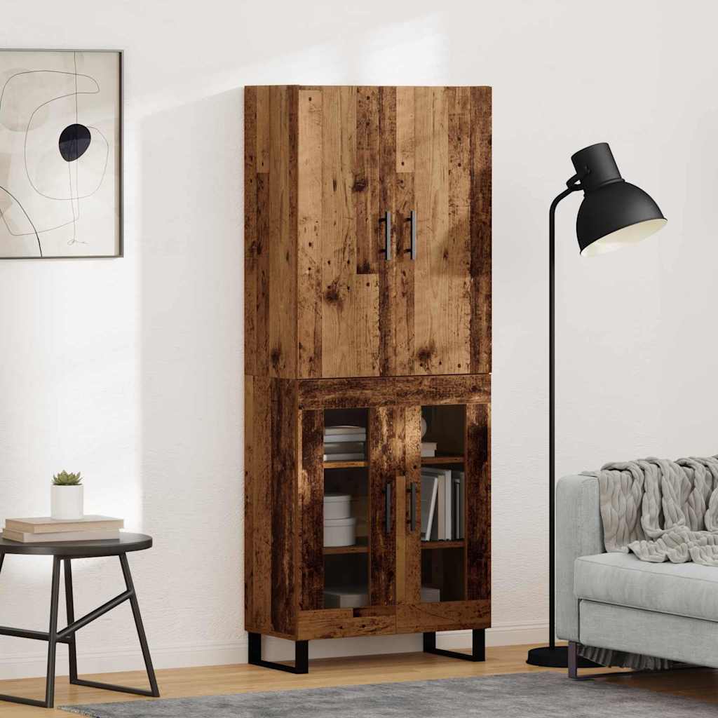 Highboard 2 pcs Παλιό Ξύλο 69,5 x 34 x 180 εκ.