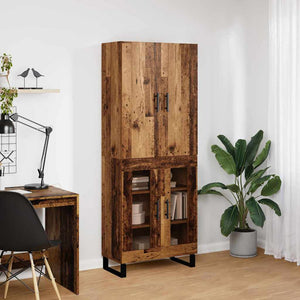 Highboard 2 τμχ. Παλιό Ξύλο 69,5 x 34 x 180 εκ.