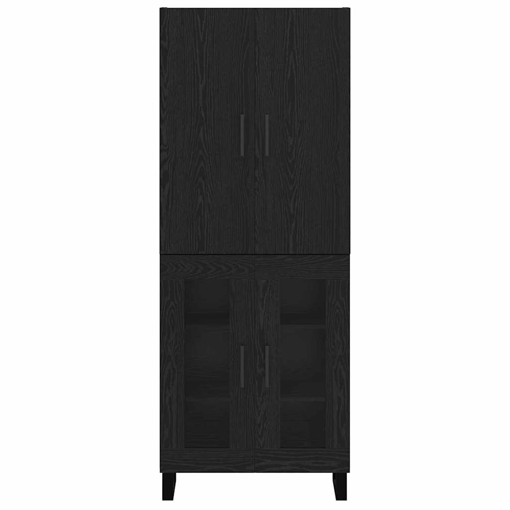 Highboard 2 pcs Μαύρη Οξυά 69,5 x 34 x 180 εκ. - Pakobazaar