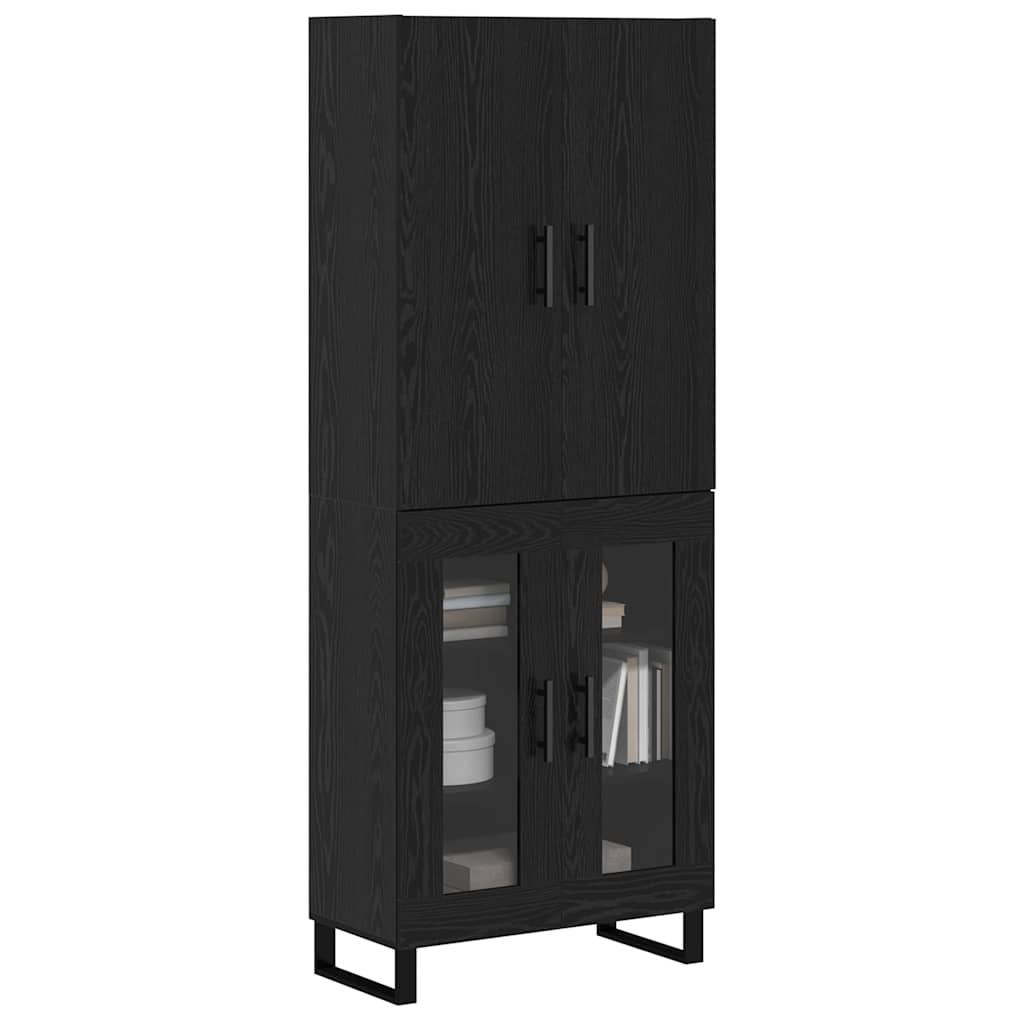 Highboard 2 pcs Μαύρη Οξυά 69,5 x 34 x 180 εκ. - Pakobazaar