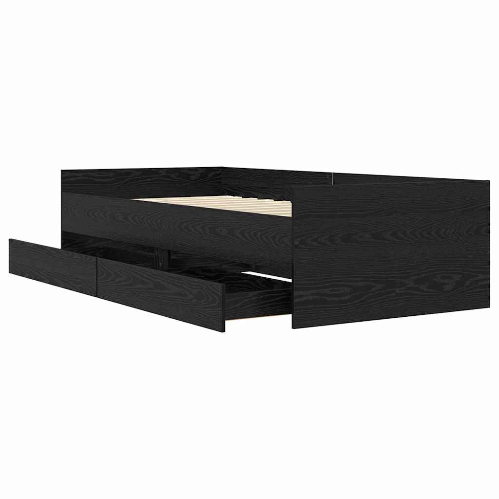 Σκελετός Κρεβατιού Μαύρη Οξυά 100 x 200 cm Στερεά ξυλεία πεύκου