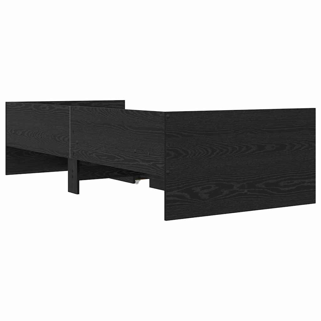 Σκελετός Κρεβατιού Μαύρη Οξυά 100 x 200 cm Στερεά ξυλεία πεύκου