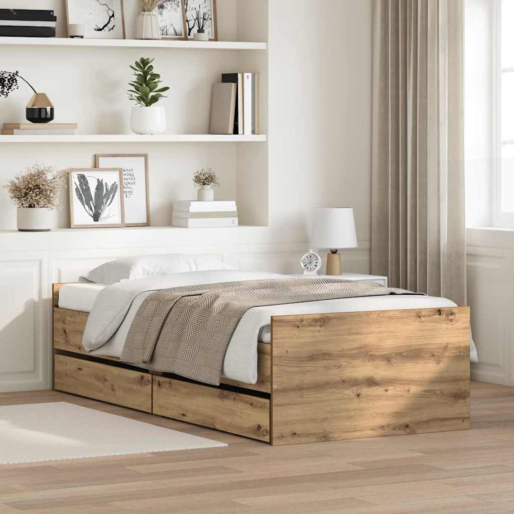 Σκελετός Κρεβατιού Artisan Oak 90 x 200 cm Στερεά ξυλεία πεύκου - Pakobazaar