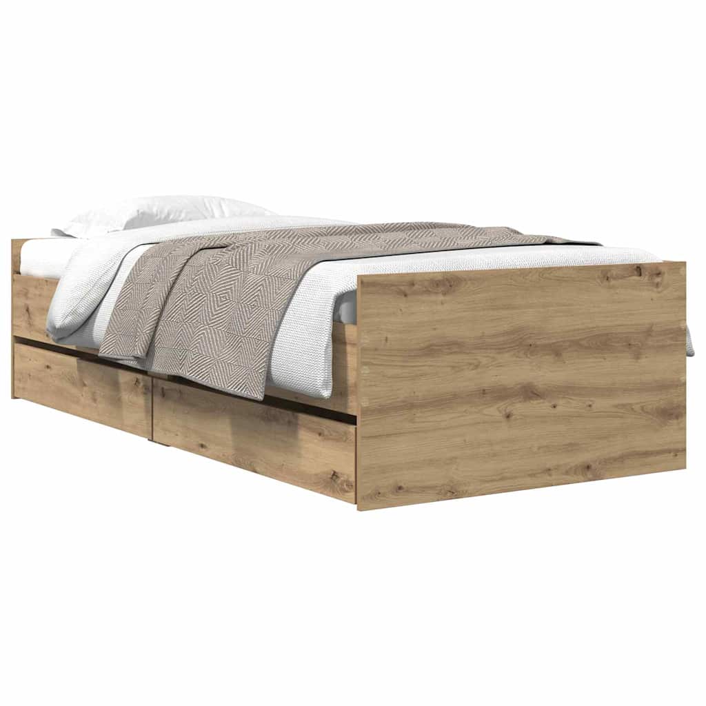 Σκελετός Κρεβατιού Artisan Oak 90 x 200 cm Στερεά ξυλεία πεύκου - Pakobazaar
