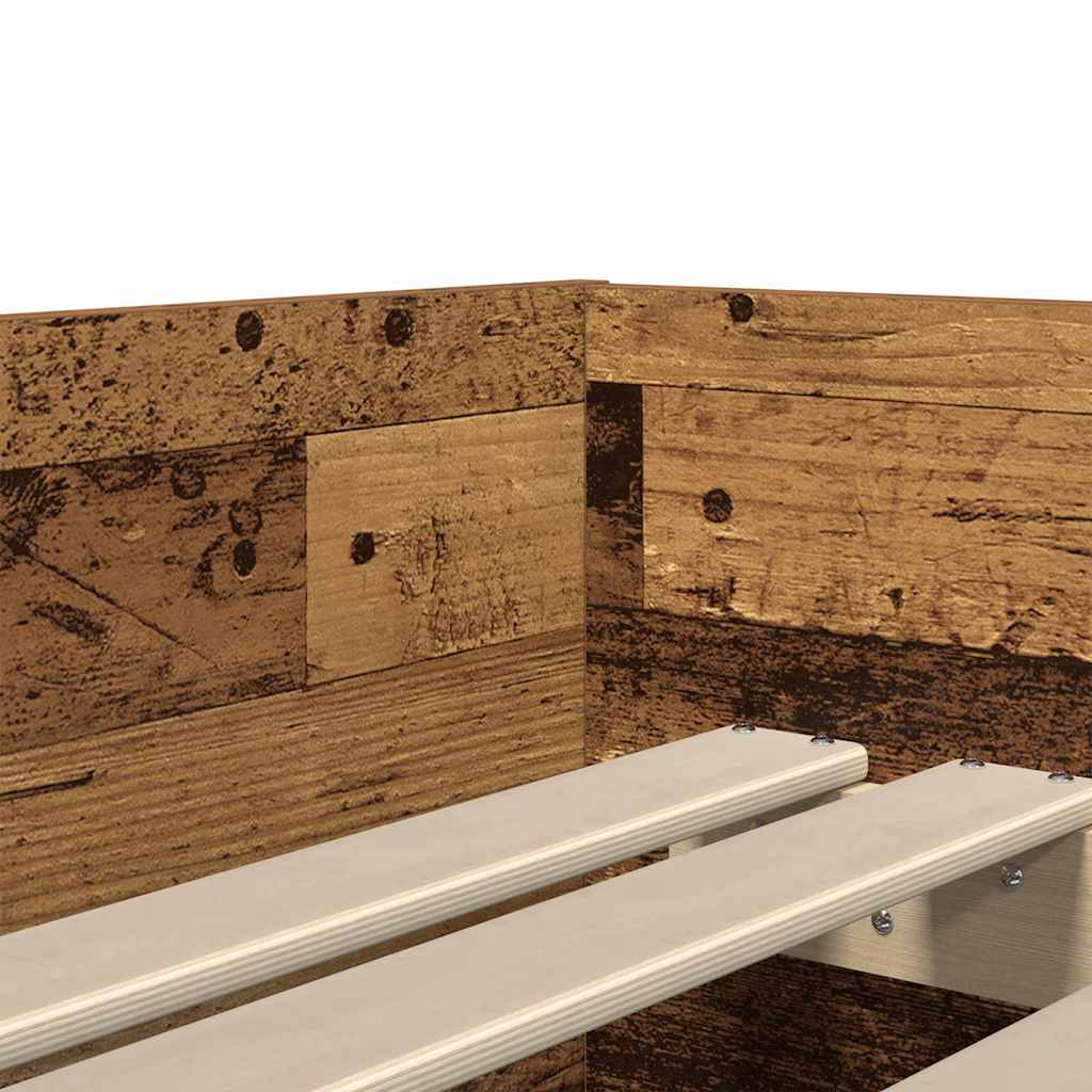 Σκελετός Κρεβατιού Παλιό Ξύλο 90 x 190 cm Στερεά ξυλεία πεύκου