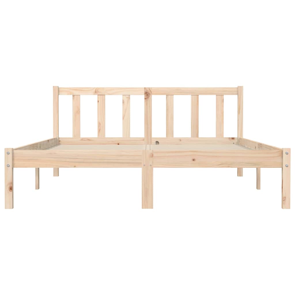 Σκελετός Κρεβατιού Φυσικό 152 x 203 cm Στερεό ξύλο πεύκου - Pakobazaar