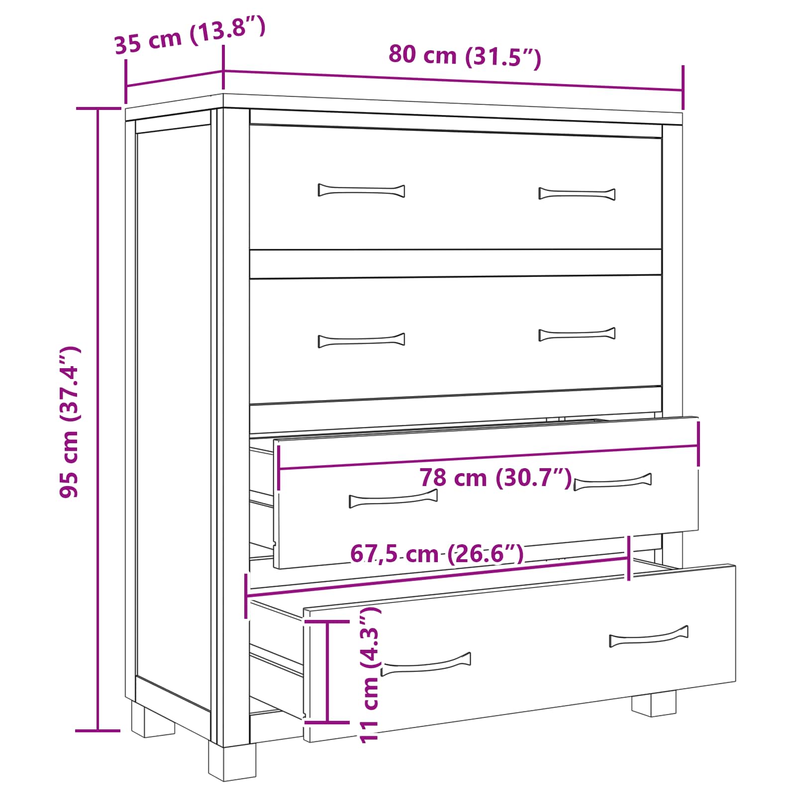 Ντουλαπιού με συρτάρι με αποθήκευση Καφέ Επεξεργασμένο ξύλο