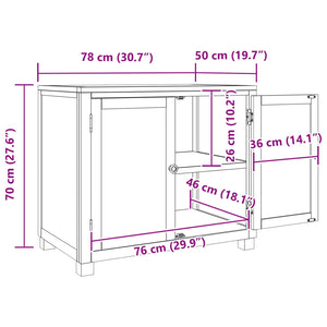 Ντουλαπιού με αποθήκευση Καφέ 78 x 50 x 70 εκ Στερεό Ξύλο Δρυός