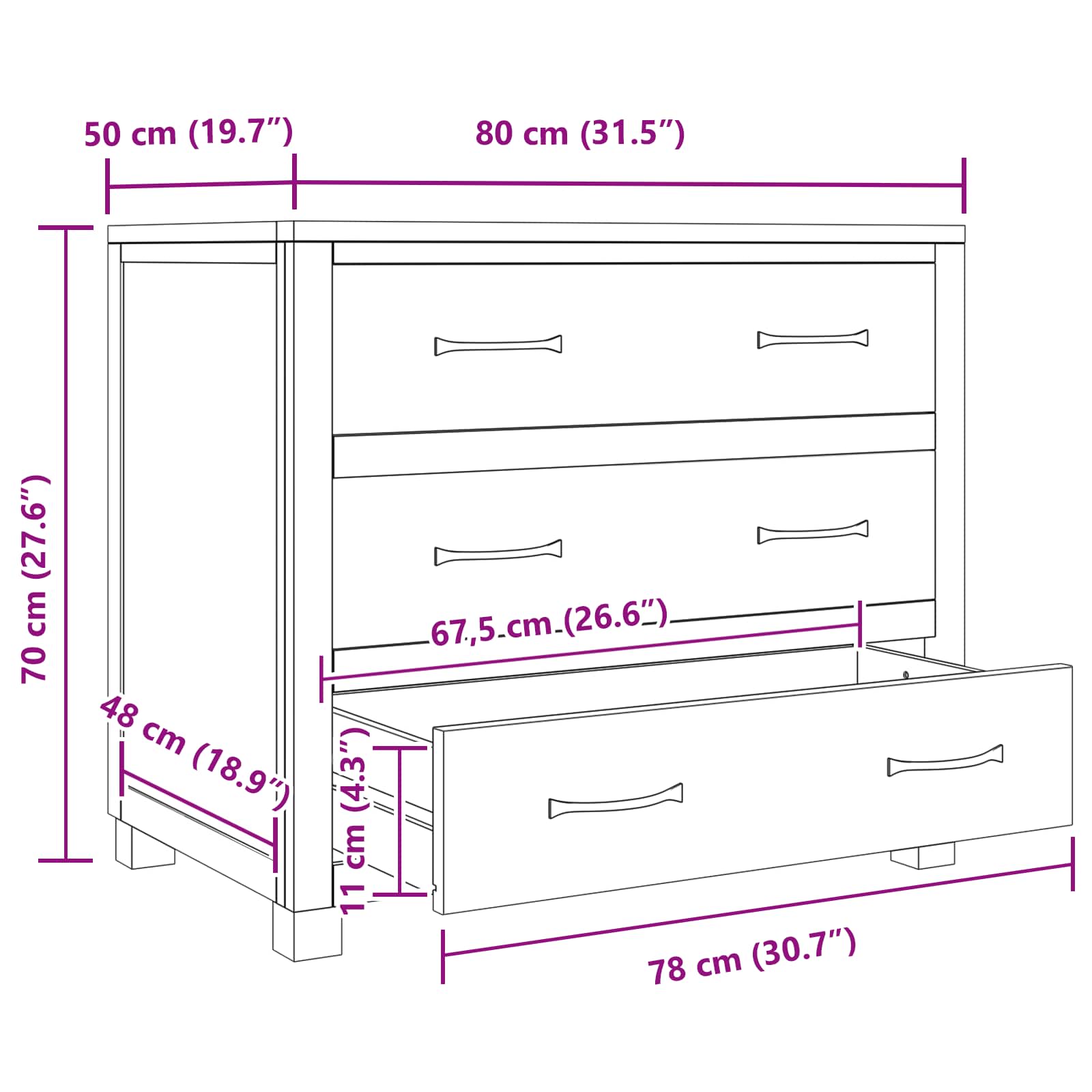Ντουλαπιού με συρτάρι με αποθήκευση Καφέ Επεξεργασμένο ξύλο