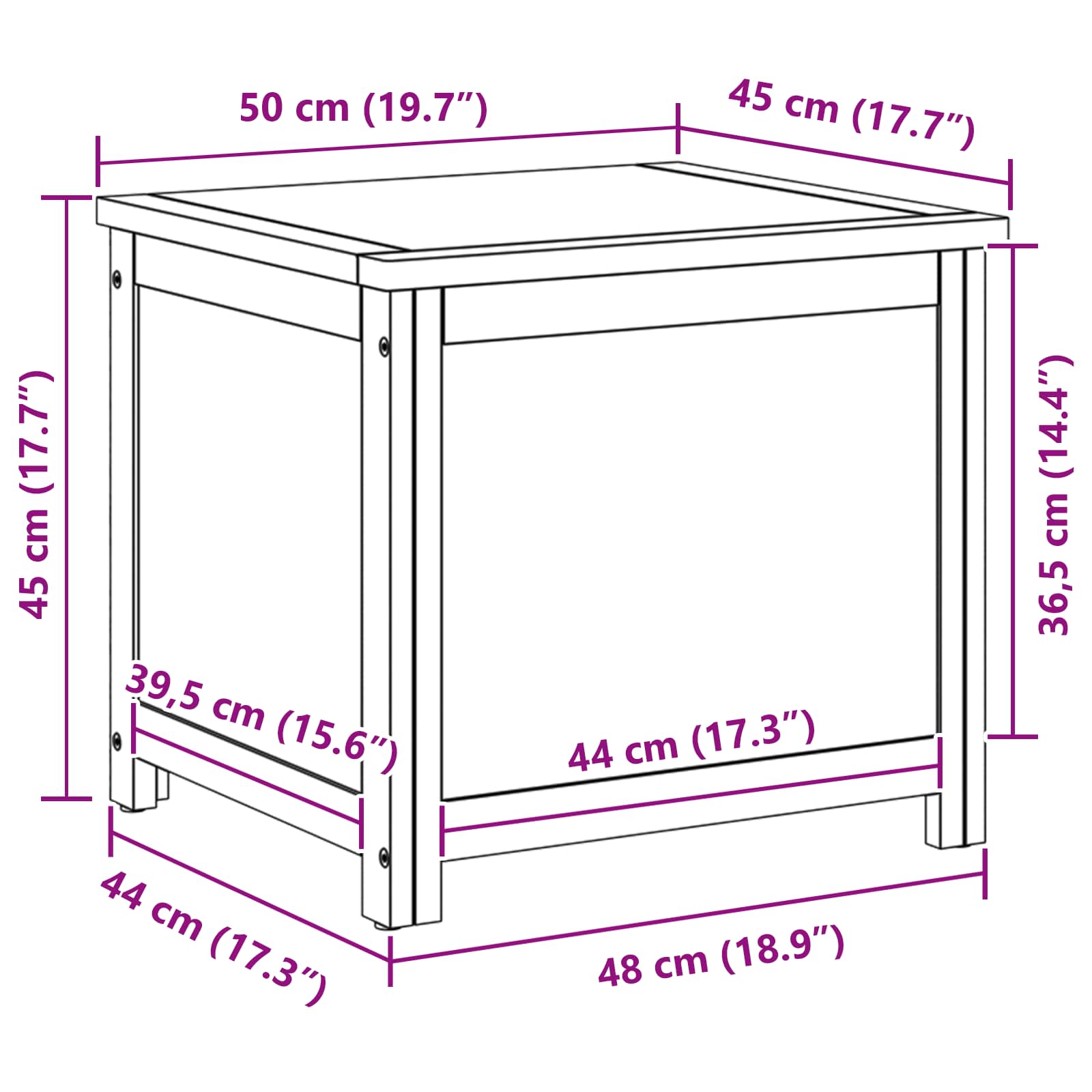 Κουτί αποθήκευσης με αποθήκευση 50 x 45 x 45 εκ - Pakobazaar