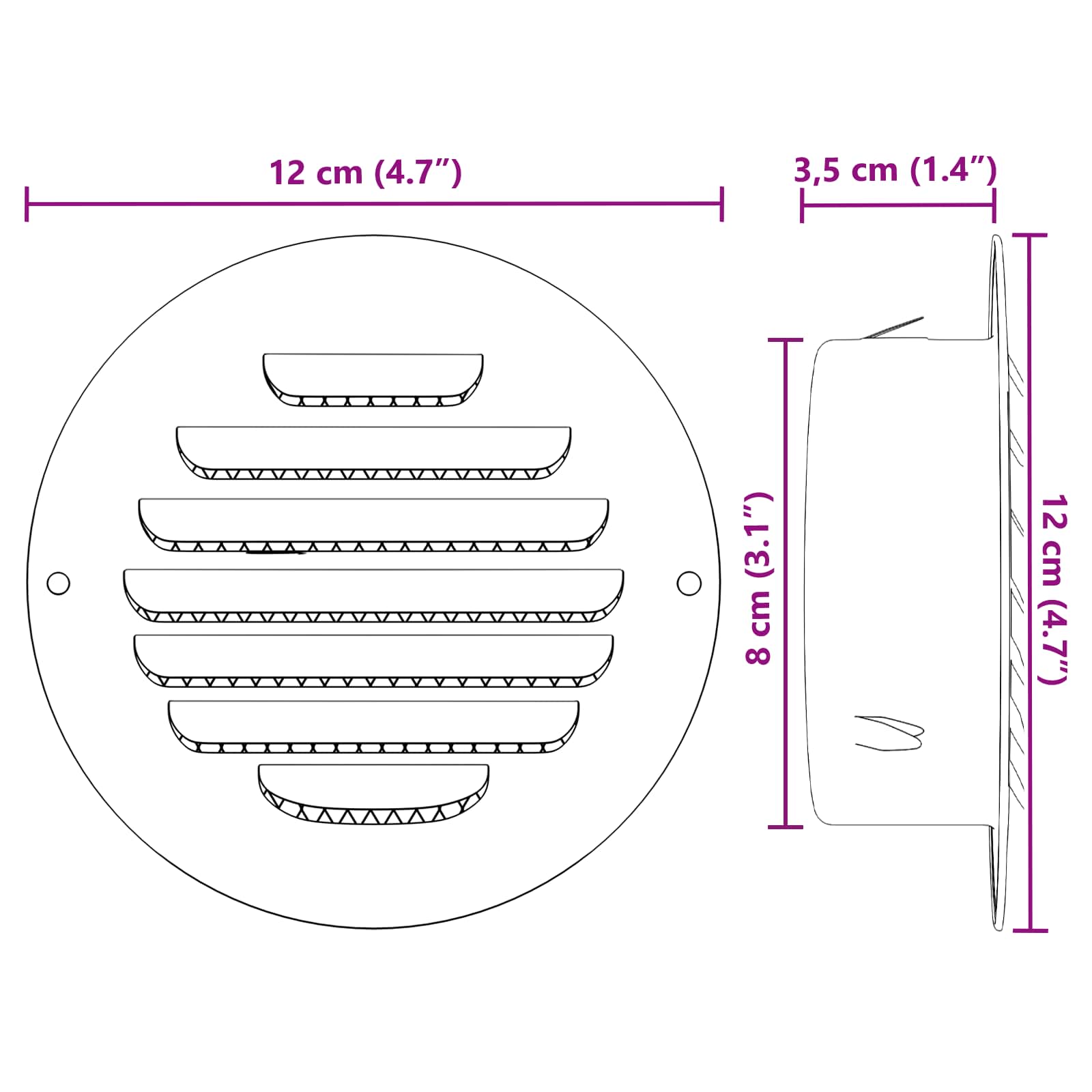 Καπάκια Αερισμού 4 pcs Ασημί 80 mm Ανοξείδωτο ατσάλι - Pakobazaar