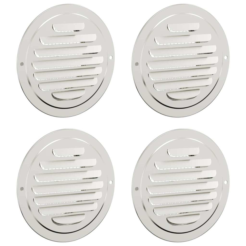 Καπάκια Αερισμού 4 pcs Ασημί 100 mm Ανοξείδωτο ατσάλι - Pakobazaar