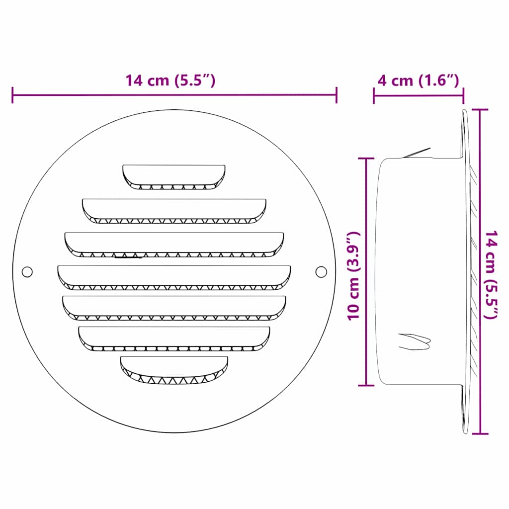 Καπάκια Αερισμού 4 pcs Ασημί 100 mm Ανοξείδωτο ατσάλι - Pakobazaar