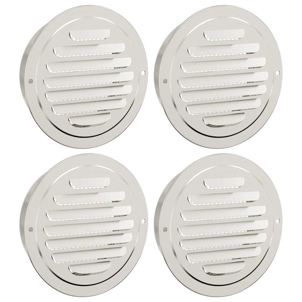 Καπάκια Αερισμού 4 pcs Ασημί 125 mm Ανοξείδωτο ατσάλι - Pakobazaar