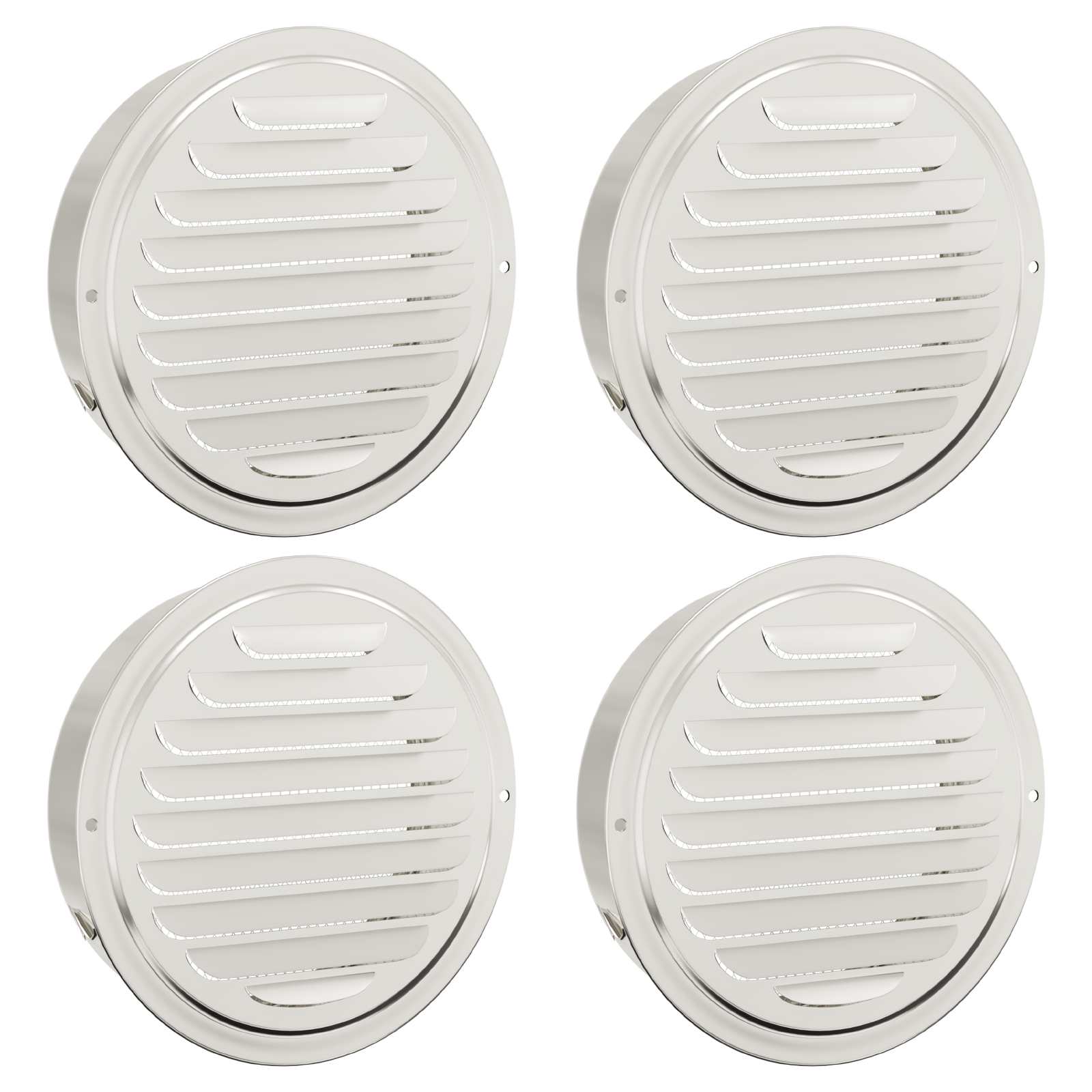 Καπάκια Αερισμού 4 pcs Ασημί 150 mm Ανοξείδωτο ατσάλι - Pakobazaar