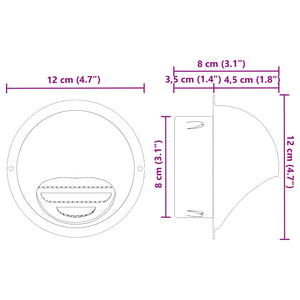 Καπάκια Αερισμού 2 pcs Ασημί 80 mm Ανοξείδωτο ατσάλι - Pakobazaar