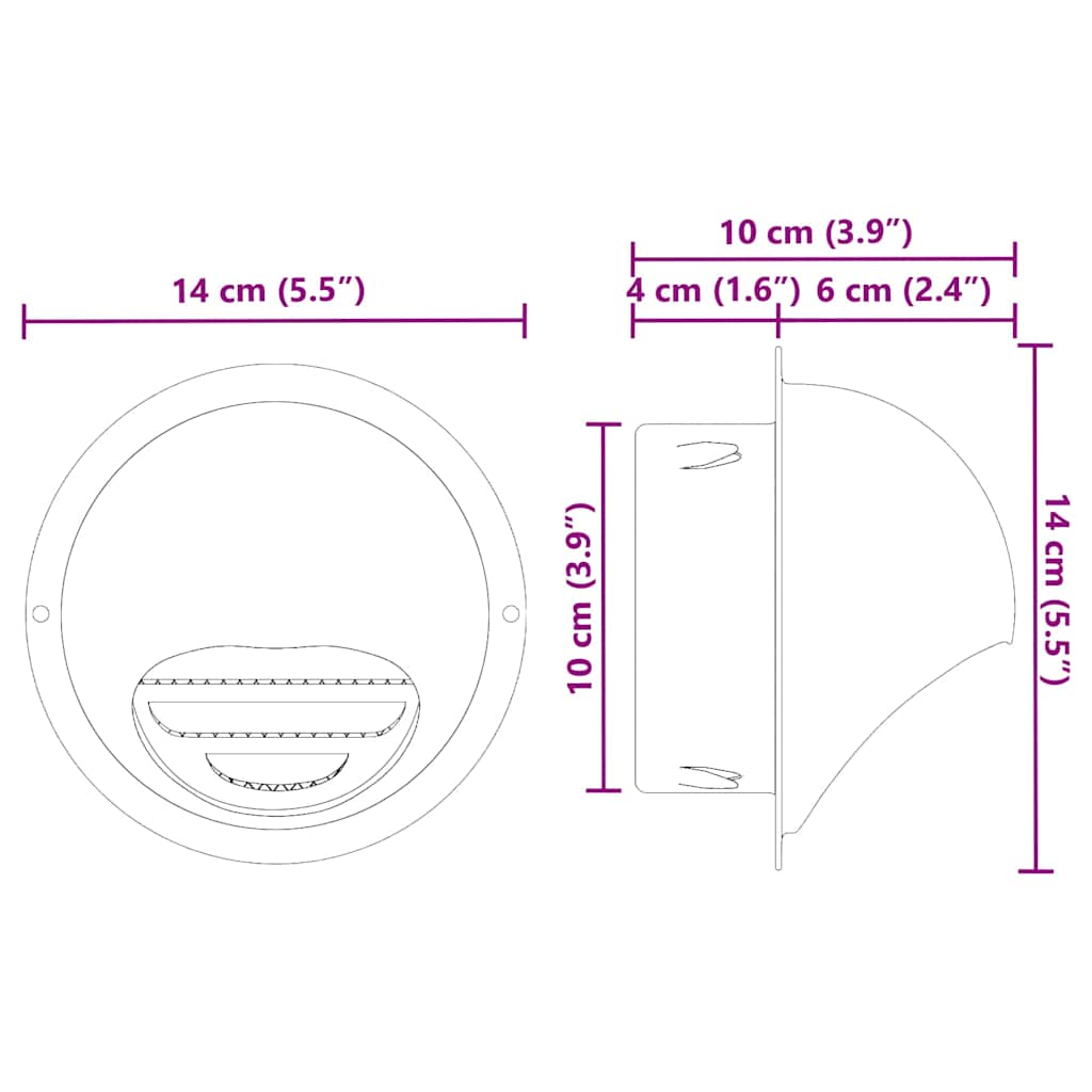 Καπάκια Αερισμού 8 pcs Ασημί 100 mm Ανοξείδωτο ατσάλι - Pakobazaar