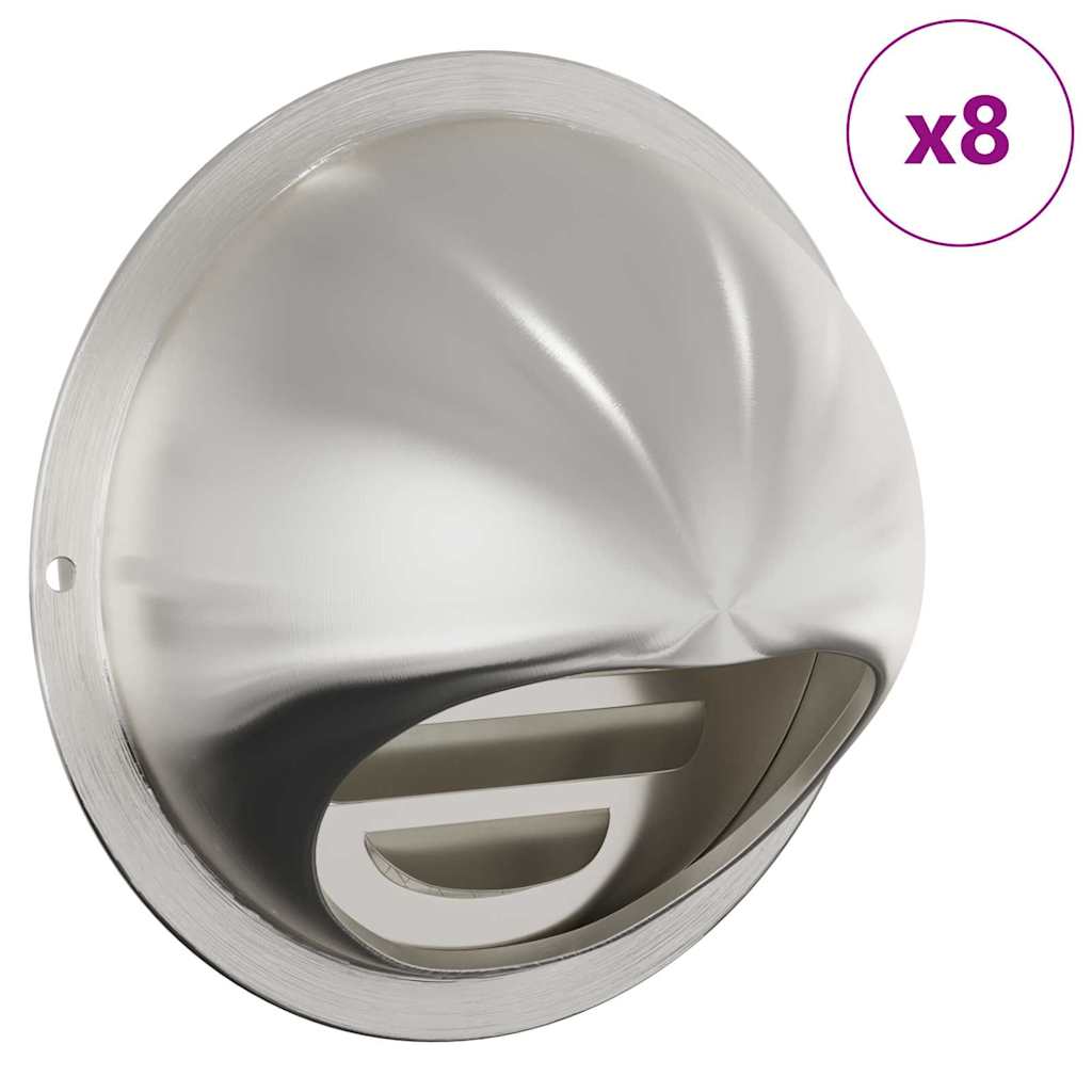 Καπάκια Αερισμού 8 pcs Ασημί 100 mm Ανοξείδωτο ατσάλι - Pakobazaar