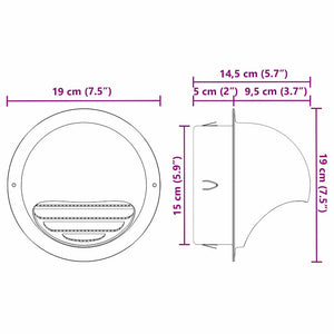 Καπάκια Αερισμού 2 pcs Ασημί 150 mm Ανοξείδωτο ατσάλι - Pakobazaar