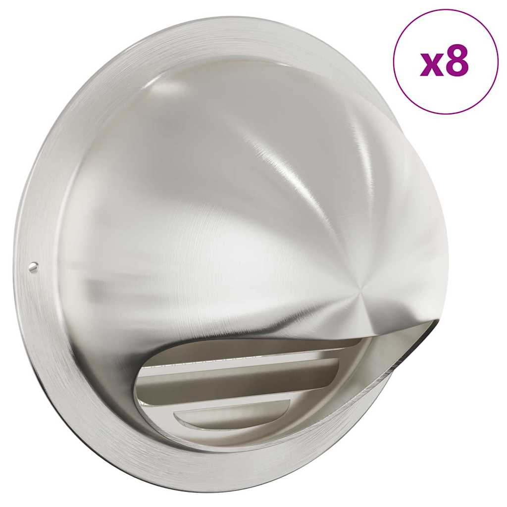 Καπάκια Αερισμού 8 pcs Ασημί 150 mm Ανοξείδωτο ατσάλι - Pakobazaar