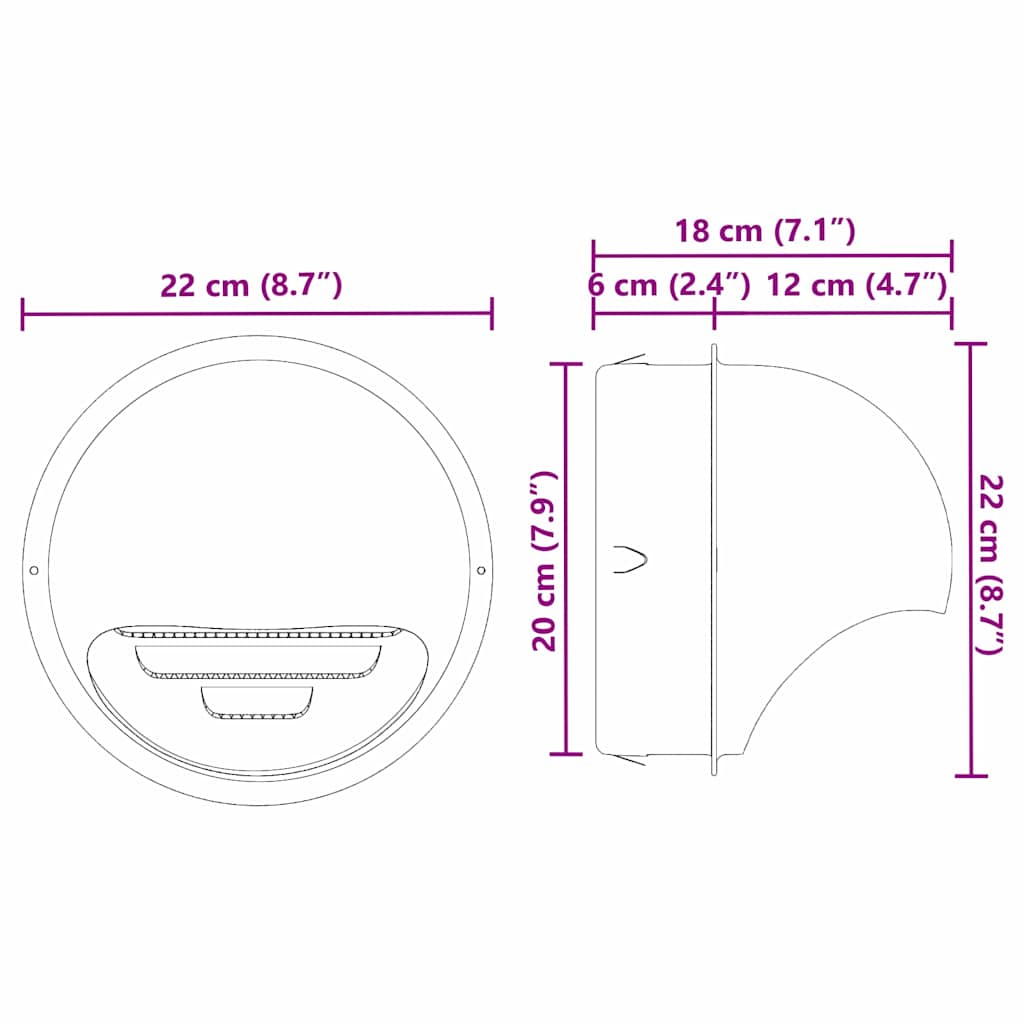Καπάκια Αερισμού 8 pcs Ασημί 200 mm Ανοξείδωτο ατσάλι - Pakobazaar