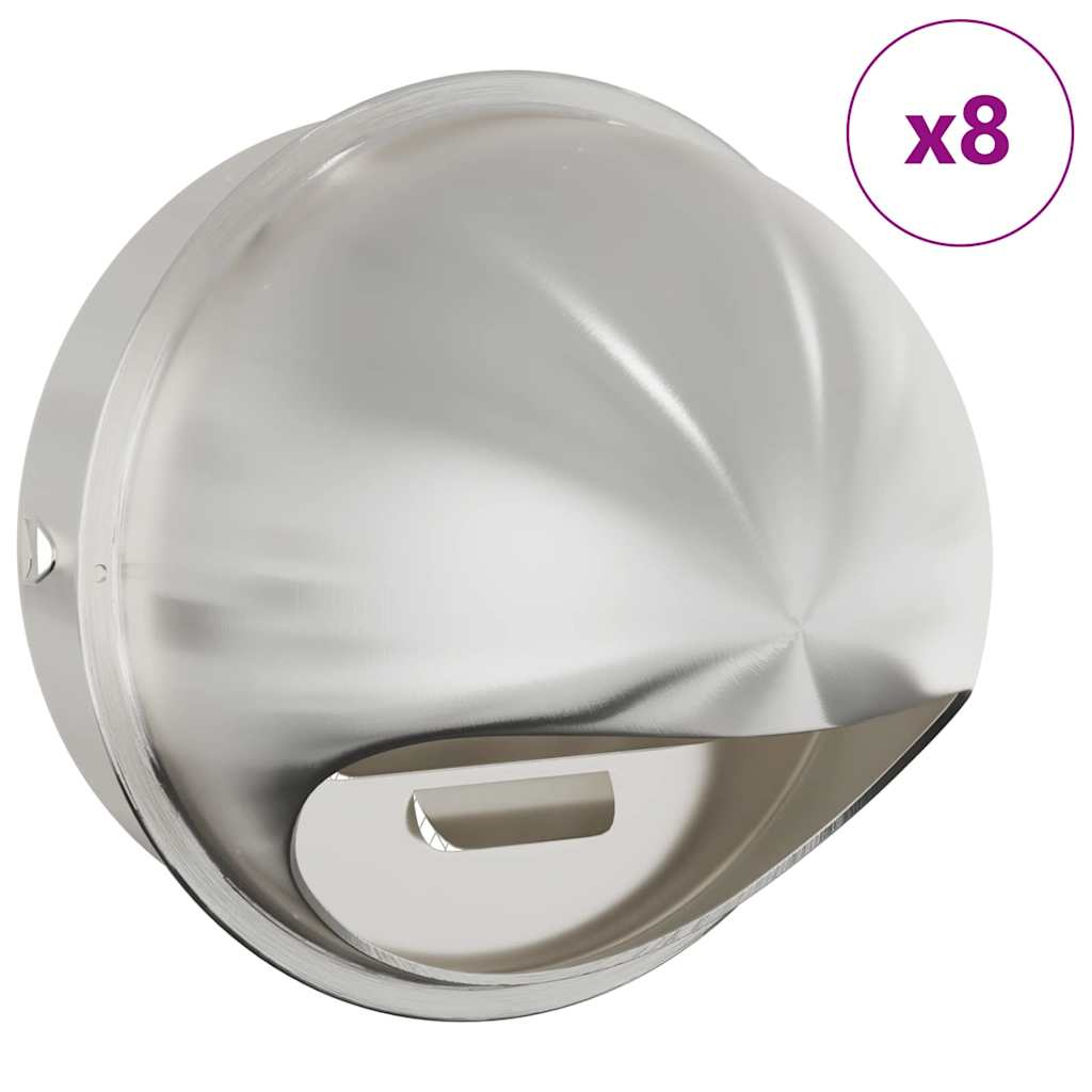 Καπάκια Αερισμού 8 pcs Ασημί 200 mm Ανοξείδωτο ατσάλι - Pakobazaar