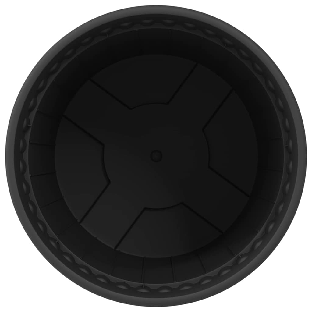 Στρογγυλή Γλάστρα Λουλουδιών 24 pcs Μαύρο Ø 17 x 14 εκ Πλαστικό