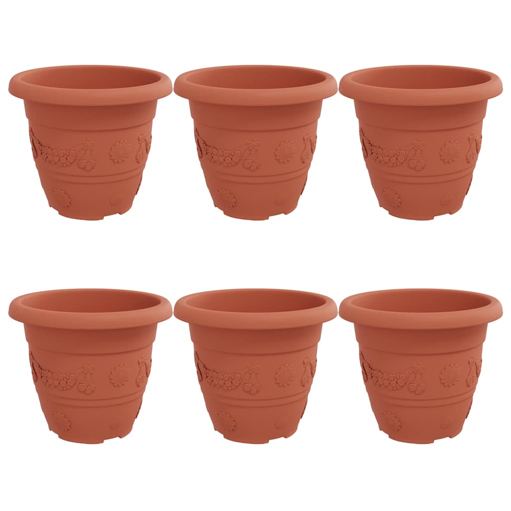 Στρογγυλή Γλάστρα Λουλουδιών 6 pcs Κεραμιδί Ø 26 x 21.5 εκ.